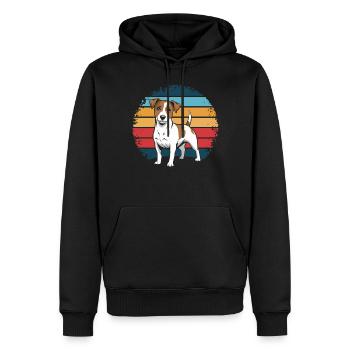Rétro Vintage Jack Russell Terrier Chien Propriétaire Cadeaux - Sweat à capuche Premium bio Homme - noir - Devant - Nico (187cm)