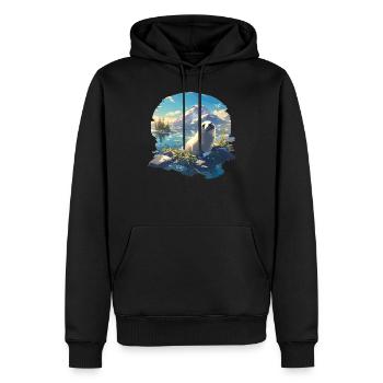 Joints, Phoque - Sweat à capuche Premium bio Homme - noir - Devant - Nico (187cm)