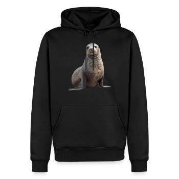 Robben Robbe - Männer Premium Bio Hoodie - Schwarz - Vorne - Nico (187cm)