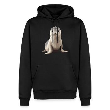 Joints, Phoque - Sweat à capuche Premium bio Homme - noir - Devant - Nico (187cm)