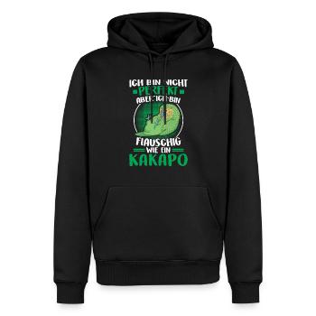 Kakapo ist flauschig Neuseeland Kakapo - Männer Premium Bio Hoodie - Schwarz - Vorne - Nico (187cm)