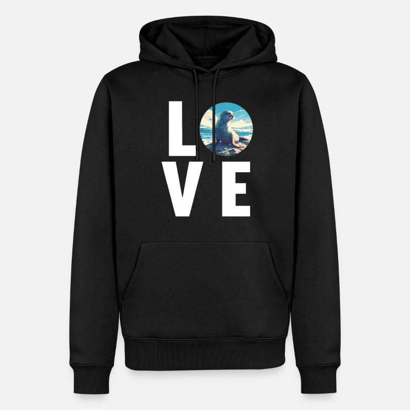 Joints, Phoque - Sweat à capuche Premium bio Homme - noir