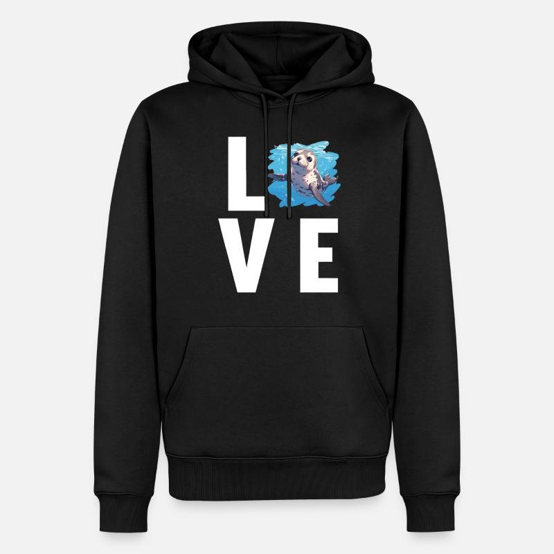 Robben Robbe - Männer Premium Bio Hoodie - Schwarz