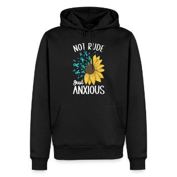 Trouble anxieux Trouble anxieux - Sweat à capuche Premium bio Homme - noir - Devant - Nico (187cm)