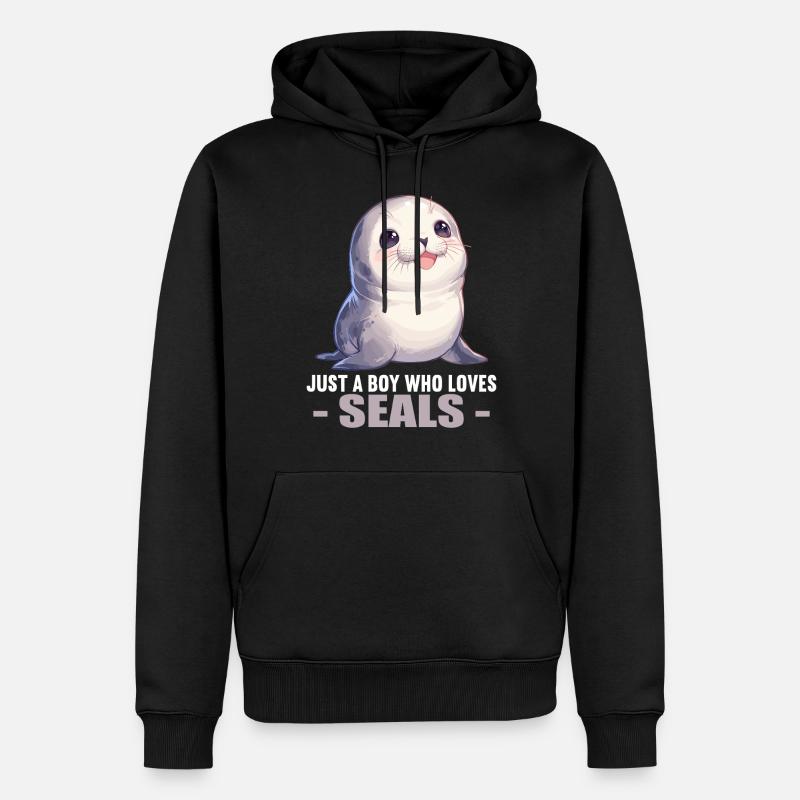 Joints, Phoque - Sweat à capuche Premium bio Homme - noir
