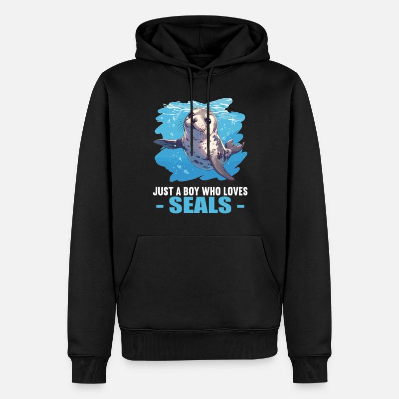 Robben Robbe - Männer Premium Bio Hoodie - Schwarz