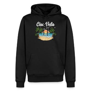 Ciao Bella - Sweat à capuche Premium bio Homme - noir - Devant - Nico (187cm)