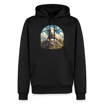 Schafe Schaf - Männer Premium Bio Hoodie - Schwarz - Vorne - Nico (187cm)