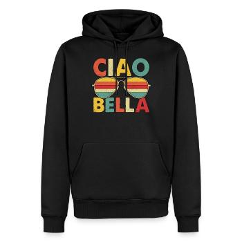 Ciao Bella - Sweat à capuche Premium bio Homme - noir - Devant - Nico (187cm)