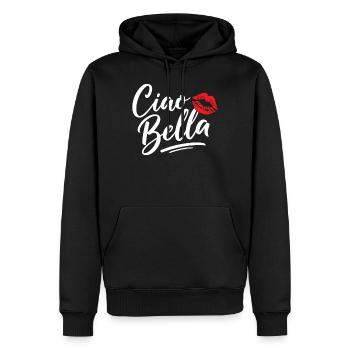 Ciao Bella - Männer Premium Bio Hoodie - Schwarz - Vorne - Nico (187cm)