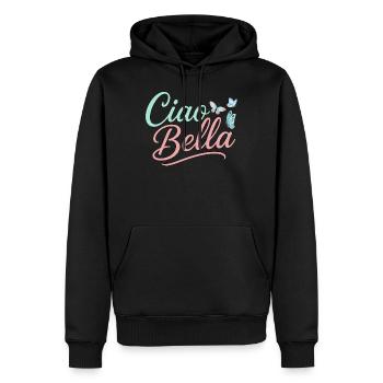 Ciao Bella - Männer Premium Bio Hoodie - Schwarz - Vorne - Nico (187cm)