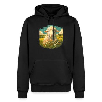 Schafe Schaf - Männer Premium Bio Hoodie - Schwarz - Vorne - Nico (187cm)