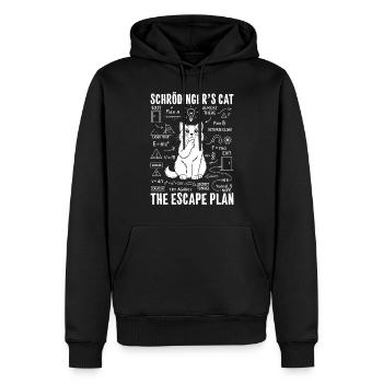 Schrödinger's Cat Escape Plan - Men’s Premium Organic Hoodie - black - Front - Nico (187cm)