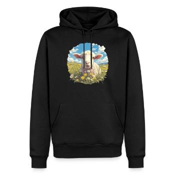 Schafe Schaf - Männer Premium Bio Hoodie - Schwarz - Vorne - Nico (187cm)