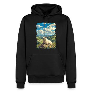 Schafe Schaf - Männer Premium Bio Hoodie - Schwarz - Vorne - Nico (187cm)