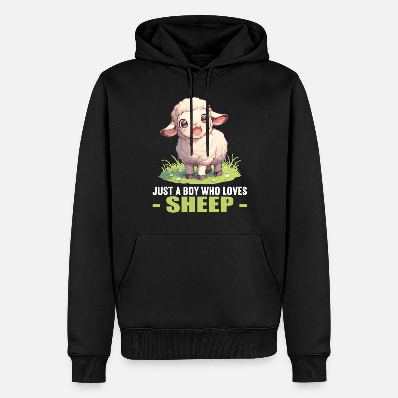 Schafe Schaf - Männer Premium Bio Hoodie - Schwarz