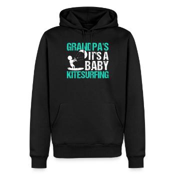 Bébé kitesurfeur - Grandpa’s Future Kitesurf - Sweat à capuche Premium bio Homme - noir - Devant - Nico (187cm)