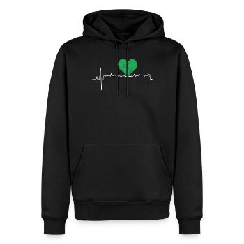 Mönchengladbach Geschenk Herren Hooligan Ultras - Männer Premium Bio Hoodie - Schwarz - Vorne - Nico (187cm)