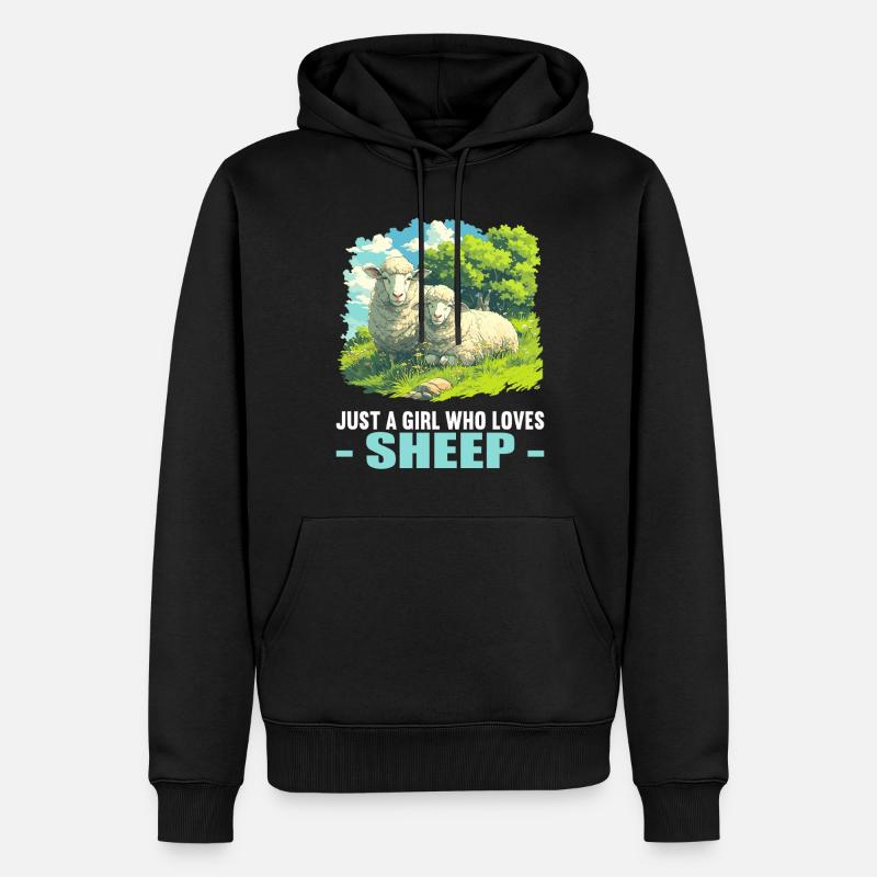 Schafe Schaf - Männer Premium Bio Hoodie - Schwarz