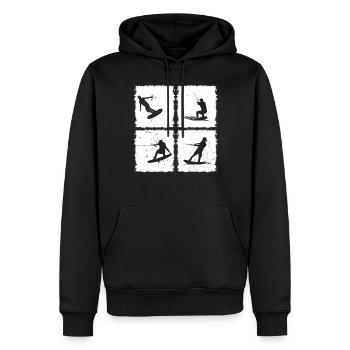 Wakeboarder Wakeboard Wakeboarder Wakesurf - Sweat à capuche Premium bio Homme - noir - Devant - Nico (187cm)