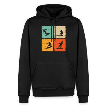 Wakesurf Wakeboard Wakeboarder Wakesurf - Sweat à capuche Premium bio Homme - noir - Devant - Nico (187cm)