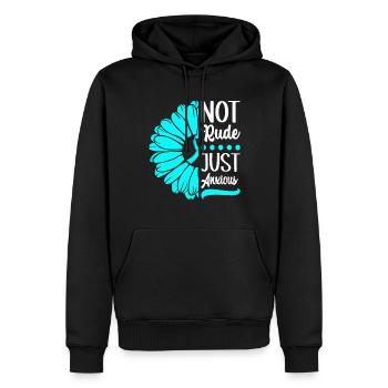 Trouble anxieux Trouble anxieux - Sweat à capuche Premium bio Homme - noir - Devant - Nico (187cm)