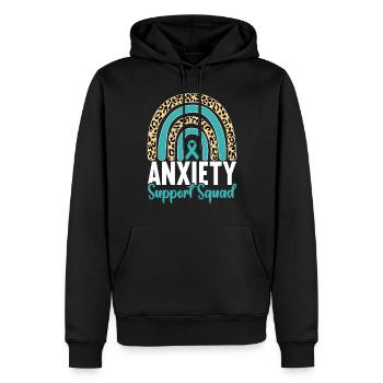 Trouble anxieux Trouble anxieux - Sweat à capuche Premium bio Homme - noir - Devant - Nico (187cm)