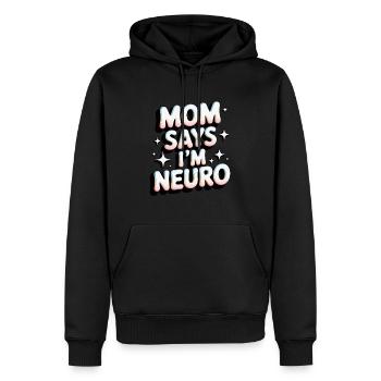 Neurodivers - Männer Premium Bio Hoodie - Schwarz - Vorne - Nico (187cm)