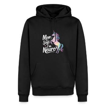 Neurodivers - Männer Premium Bio Hoodie - Schwarz - Vorne - Nico (187cm)