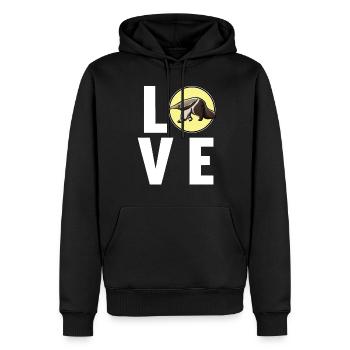 fourmiliers fourmilier - Sweat à capuche Premium bio Homme - noir - Devant - Nico (187cm)