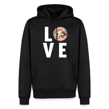 Frogfish Anglerfisch - Männer Premium Bio Hoodie - Schwarz - Vorne - Nico (187cm)