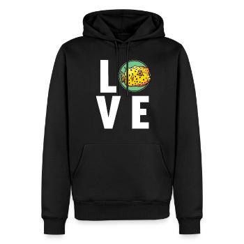 Poisson-coffre Poisson-coffre - Sweat à capuche Premium bio Homme - noir - Devant - Nico (187cm)