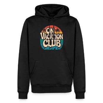 Vacation Club Festival d’été Vacances à la plage - Sweat à capuche Premium bio Homme - noir - Devant - Nico (187cm)