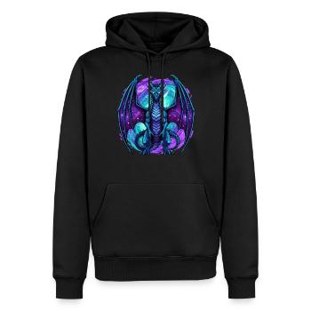 Dragon Bleu - Sweat à capuche Premium bio Homme - noir - Devant - Nico (187cm)