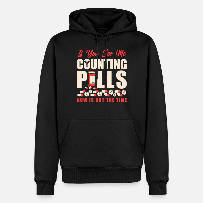 Technicien en pharmacie - Sweat à capuche Premium bio Homme - noir
