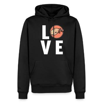 Poisson-globe Poisson-globe - Sweat à capuche Premium bio Homme - noir - Devant - Nico (187cm)