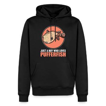 Poisson-globe Poisson-globe - Sweat à capuche Premium bio Homme - noir - Devant - Nico (187cm)