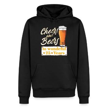 Cheers and Beers to wonderful 25 Years - Männer Premium Bio Hoodie - Schwarz - Vorne - Nico (187cm)