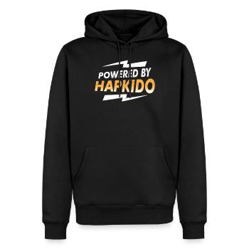 Propulsé par Hapkido - Sweat à capuche Premium bio Homme - noir - Devant - Nico (187cm)