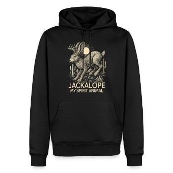 Jackalope My Spirit Animal - Männer Premium Bio Hoodie - Schwarz - Vorne - Nico (187cm)