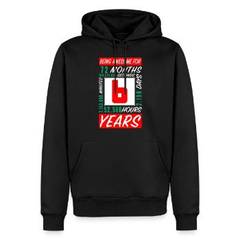 Enfants 6 Années Anniversaire Mois Heures - Sweat à capuche Premium bio Homme - noir - Devant - Nico (187cm)