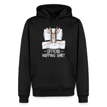 Official Napping shirt - Männer Premium Bio Hoodie - Schwarz - Vorne - Nico (187cm)
