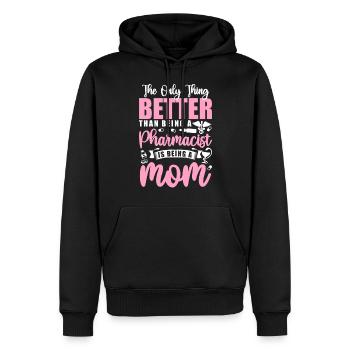 Technicien en pharmacie - Sweat à capuche Premium bio Homme - noir - Devant - Nico (187cm)