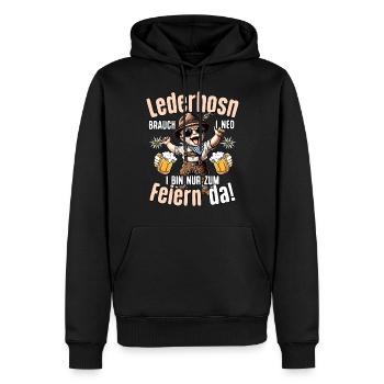 Trachtenshirt Herren Tracht Mei Lederhose T-Shirt - Männer Premium Bio Hoodie - Schwarz - Vorne - Nico (187cm)