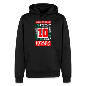 Kinder 10 Jahre Geburtstag Monate Stunden - Männer Premium Bio Hoodie - Schwarz - Vorne - Nico (187cm)