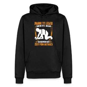 Parkettleger ist langsam Fußbodenleger - Männer Premium Bio Hoodie - Schwarz - Vorne - Nico (187cm)