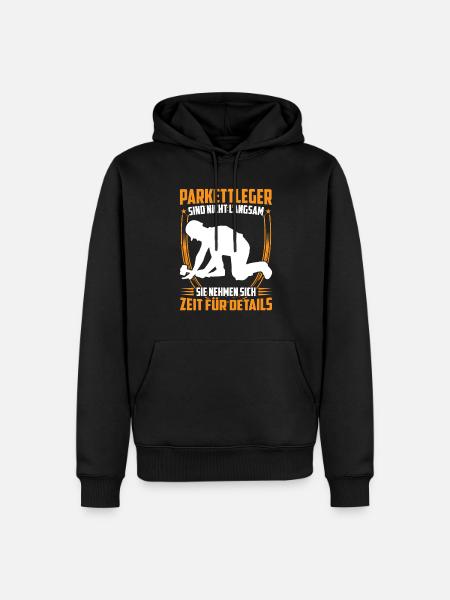 Parkettleger ist langsam Fußbodenleger - Männer Premium Bio Hoodie - Schwarz