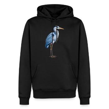 Elegant Blue Heron - Männer Premium Bio Hoodie - Schwarz - Vorne - Nico (187cm)
