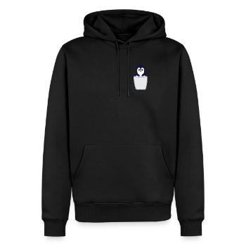 Pinguin in Brusttasche Pinguin in Tasche - Männer Premium Bio Hoodie - Schwarz - Vorne - Nico (187cm)