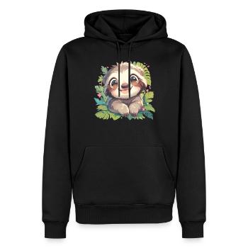 Faultiere Faultier - Männer Premium Bio Hoodie - Schwarz - Vorne - Nico (187cm)